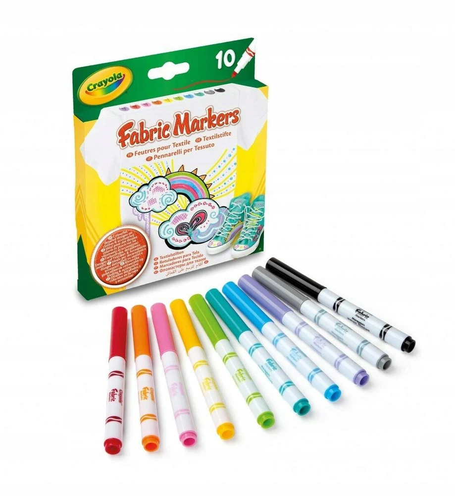 Crayola, Inc. Flomasteriai audiniams, 10 vnt.