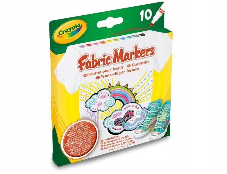 Crayola, Inc. Flomasteriai audiniams, 10 vnt.