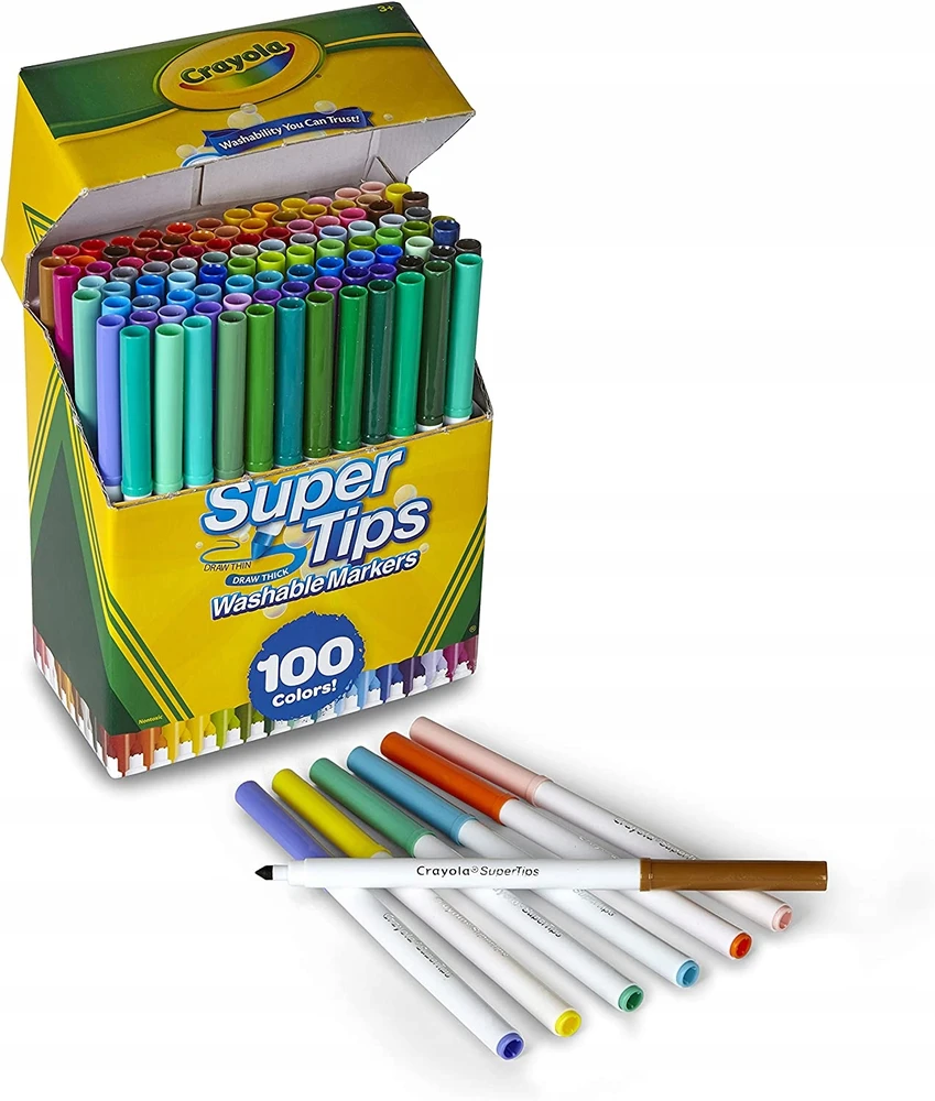 Crayola, Inc. PLAUNAMI ŽYMĖKLAI CRAYOLA SUPERTIPS MARKERS 100 Vnt