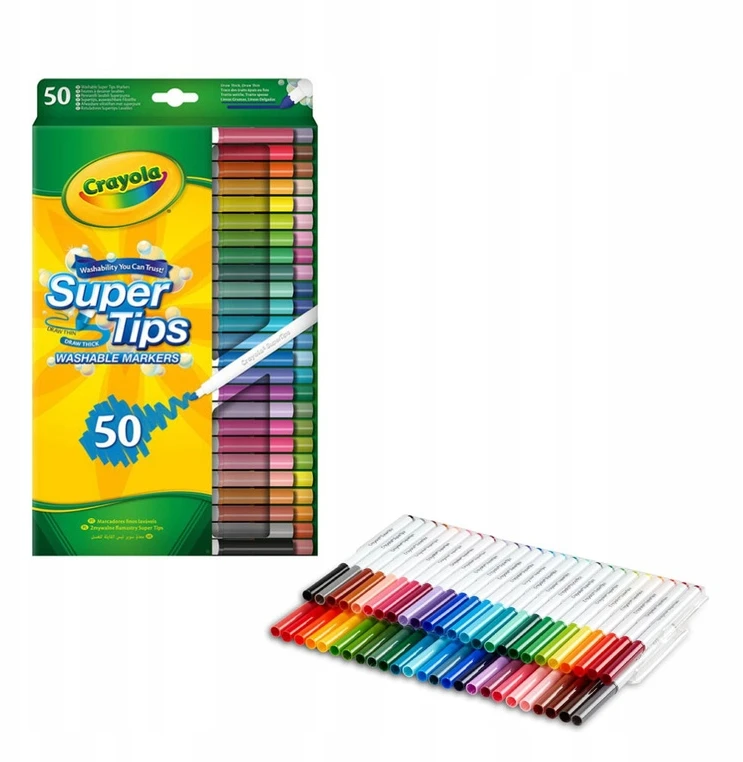 Crayola, Inc. Crayola Super Tips Flamastry mazaki vaikams zmywalne 50szt.
