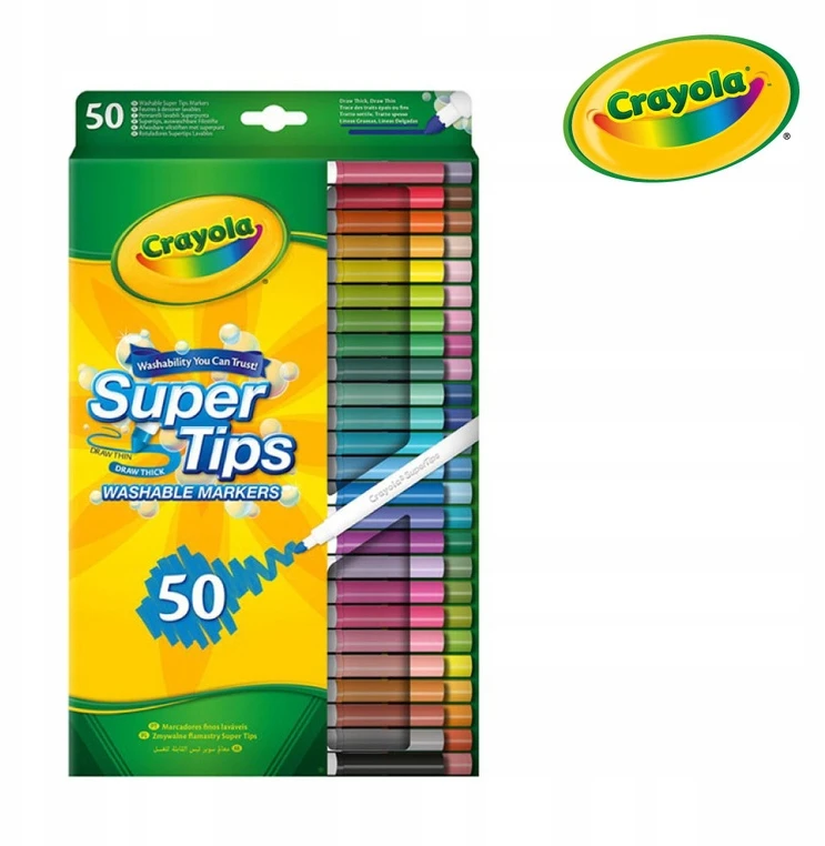 Crayola, Inc. Crayola Super Tips Flamastry mazaki vaikams zmywalne 50szt.