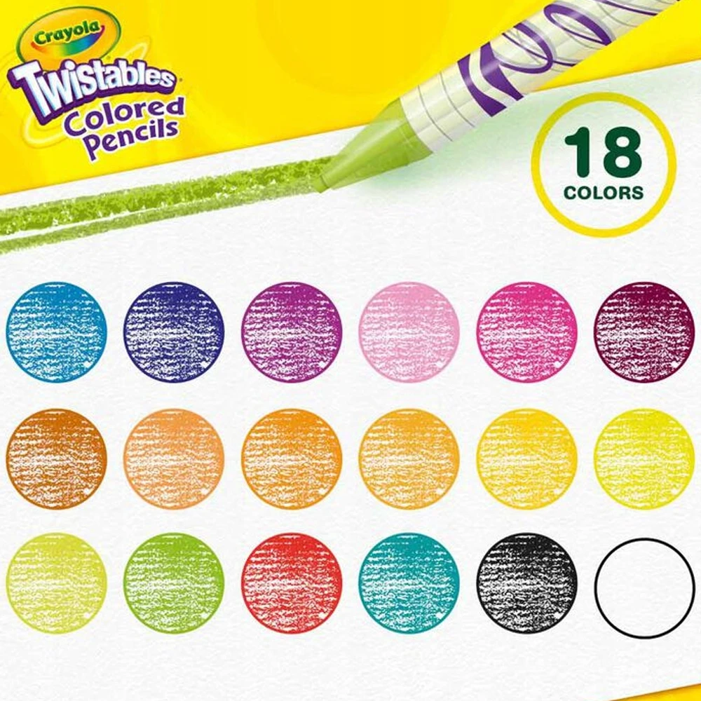 Crayola, Inc. Twistables Crayola Bespalviai Pieštukai Vaikams, 18 Spalvų