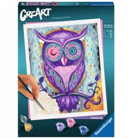 Tapymas pagal skaičius CreArt Dreaming Owl 28990 Ravensburger