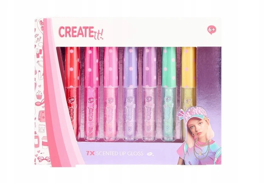 Create It! Sukurk! 7 blizgančių lūpų dažų rinkinys 6+