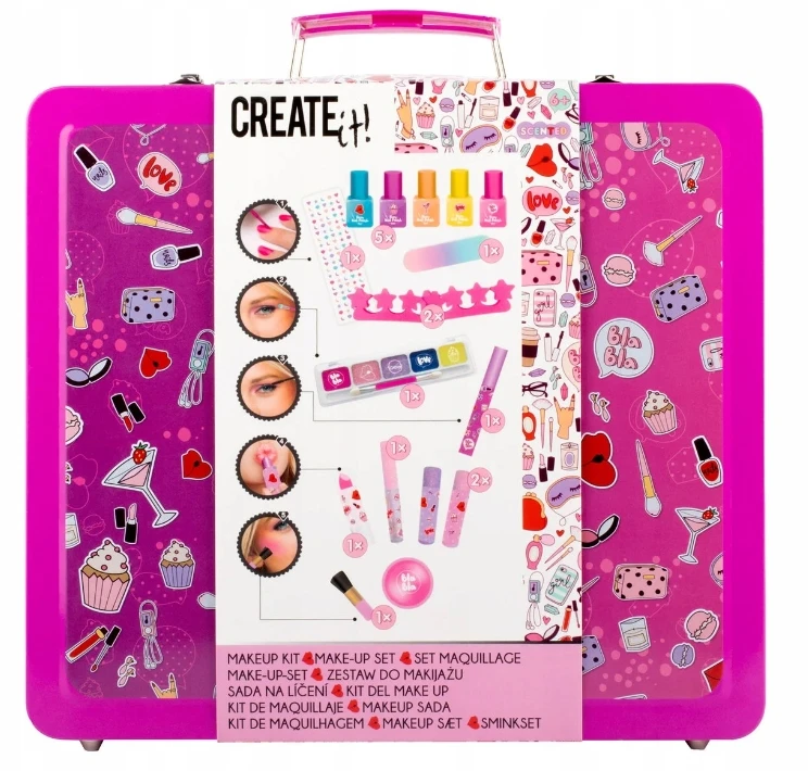 Create It Sukurk! Makiažo mega metalinis lagaminas 84138 kosmetikos rinkinys