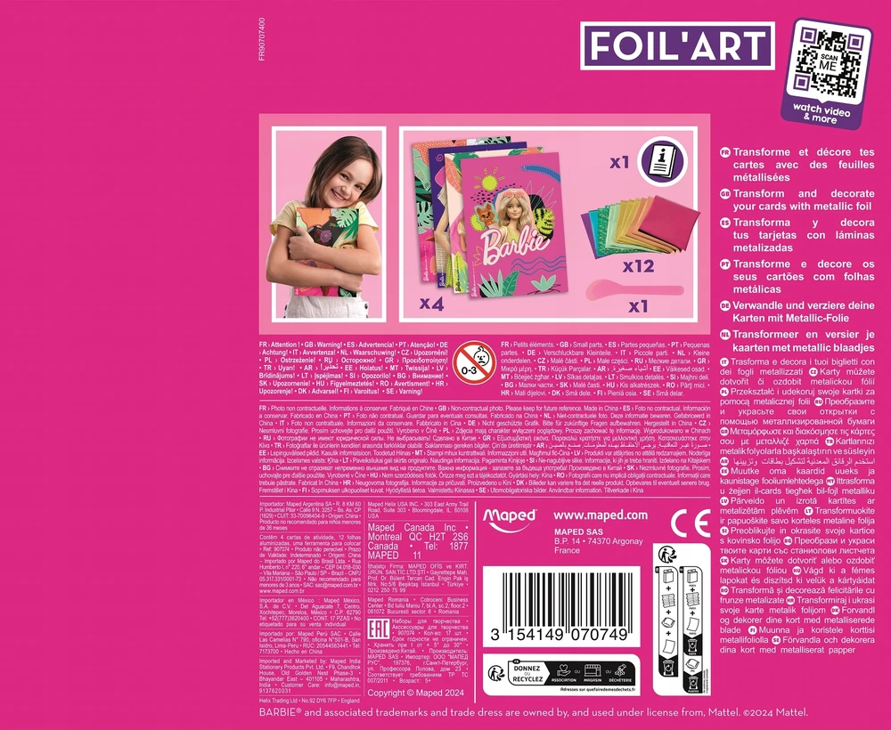 Creativ Foil Art Barbie MAPED 260x220 mm Maped