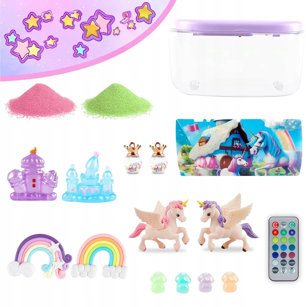 CREATIVE CRYSTAL UNICORN SET AQUARIUM DIY LED LAMP 13 spalvų