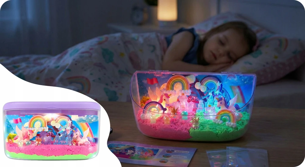 CREATIVE CRYSTAL UNICORN SET AQUARIUM DIY LED LAMP 13 spalvų