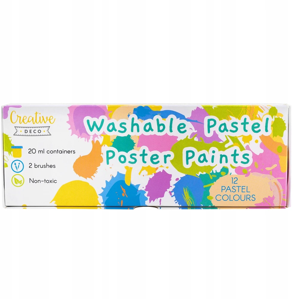 Creative Deco 12 pastelinių plakatinių dažų rinkinys, 20 ml kiekvienas
