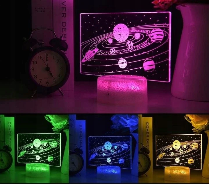 Creative Lampka Dziecięca Bajkowa Kosmos Galaktyka Prezent Nocna Kolorowa LED