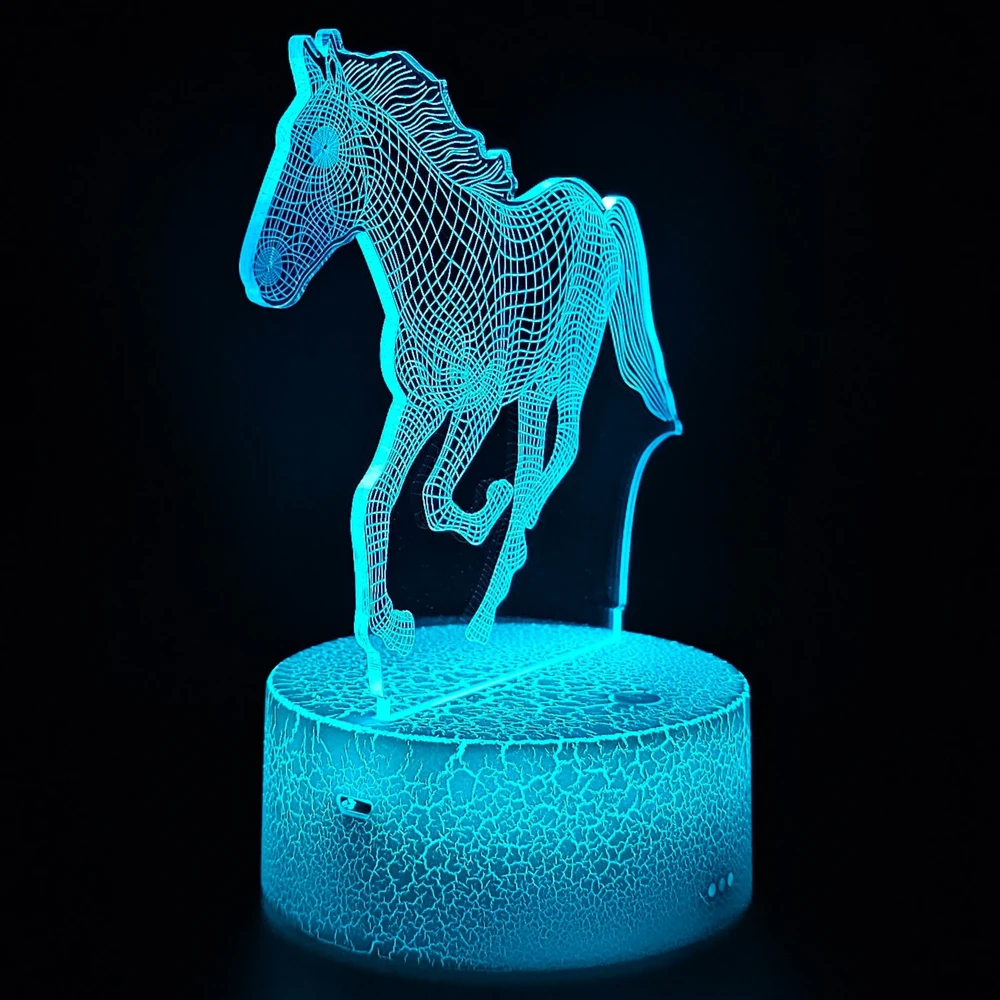 Creative Lampka Dziecięca Zwierzątka Koń Dla Fana Prezent Nocna Kolorowa LED