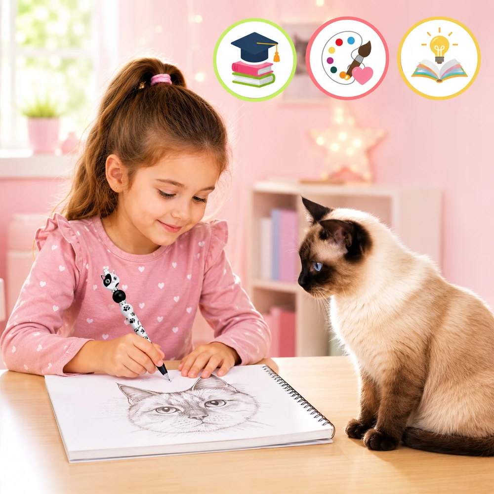 Allvo Creative Pen Gaming Kit Kitty Beads Pen Factory
