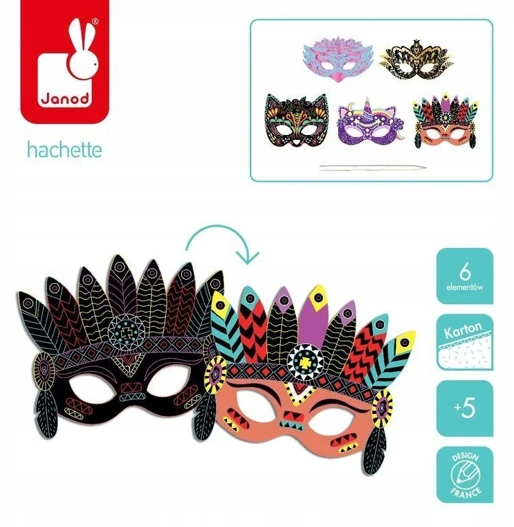 Creative Scratch-off Masks Carnival 5+ Janod