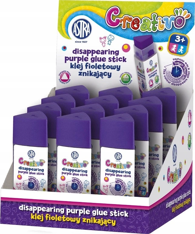 Creativo dingstantys violetiniai klijai 12g (12vnt)ASTRA - ASTRA kanceliarinės prekės