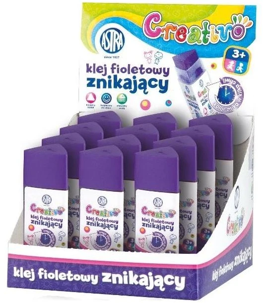 Creativo dingstantys violetiniai klijai 12g (12vnt)ASTRA - ASTRA kanceliarinės prekės