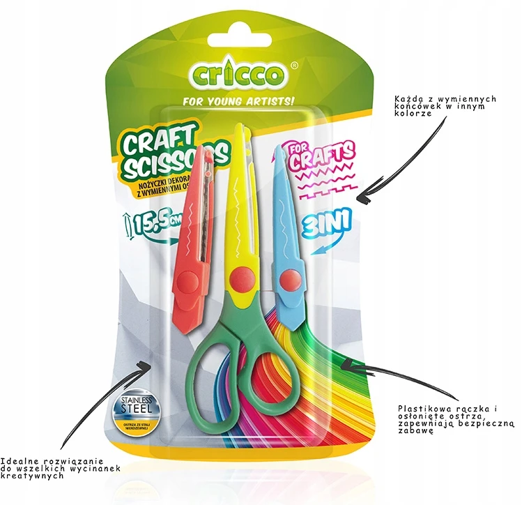 Cricco Craft dekoratyvinės žirklės su keičiamais ašmenimis