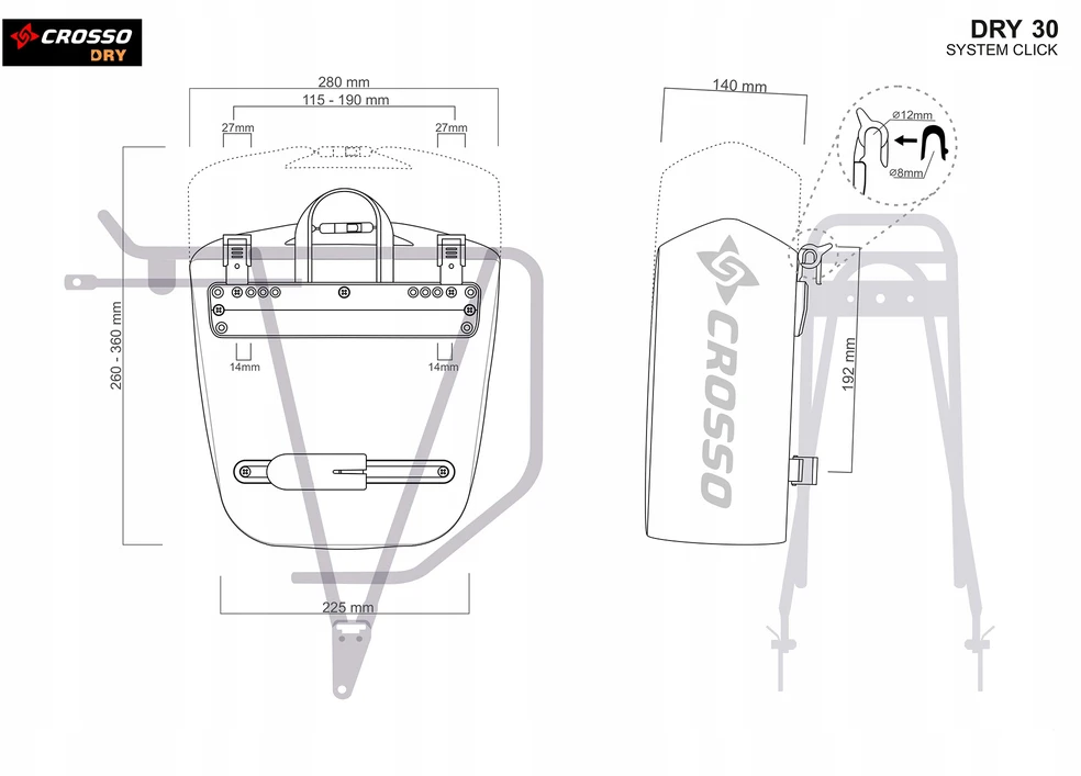 Crosso Dry 30 / Click System kelnaitės - juodos spalvos