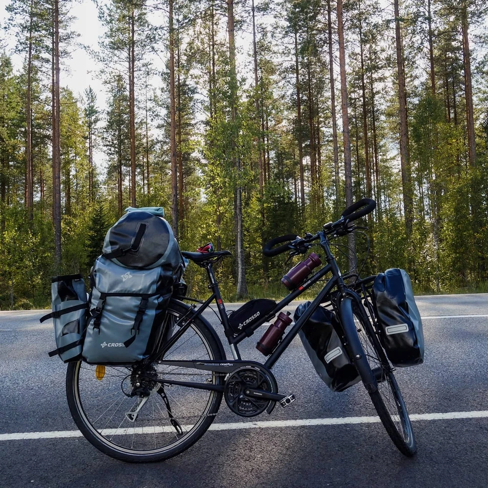 Crosso Zipper TOP dviračių pakavimo krepšys - juodos spalvos