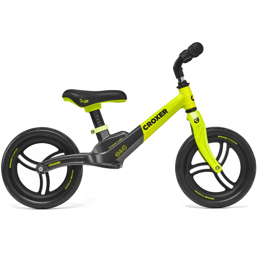 „Croxer Titanium Pro Juodas/Lime“ balansinis dviratis