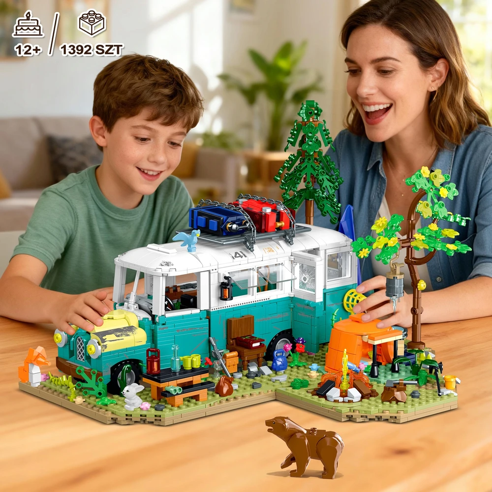 Cubimana Blocks HOUSE BUS WILD ADVENTURE LED DOVANŲ RINKINYS VAIKAMS 1392 vnt.