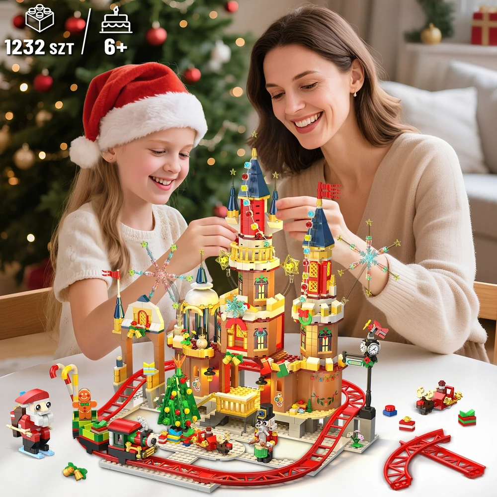 Cubimana BLOKŲ PILIS KALĖDŲ NAMAI ROLLER COAST KALĖDŲ EGLĖS TRAUKINĖLIS Gimimo scena