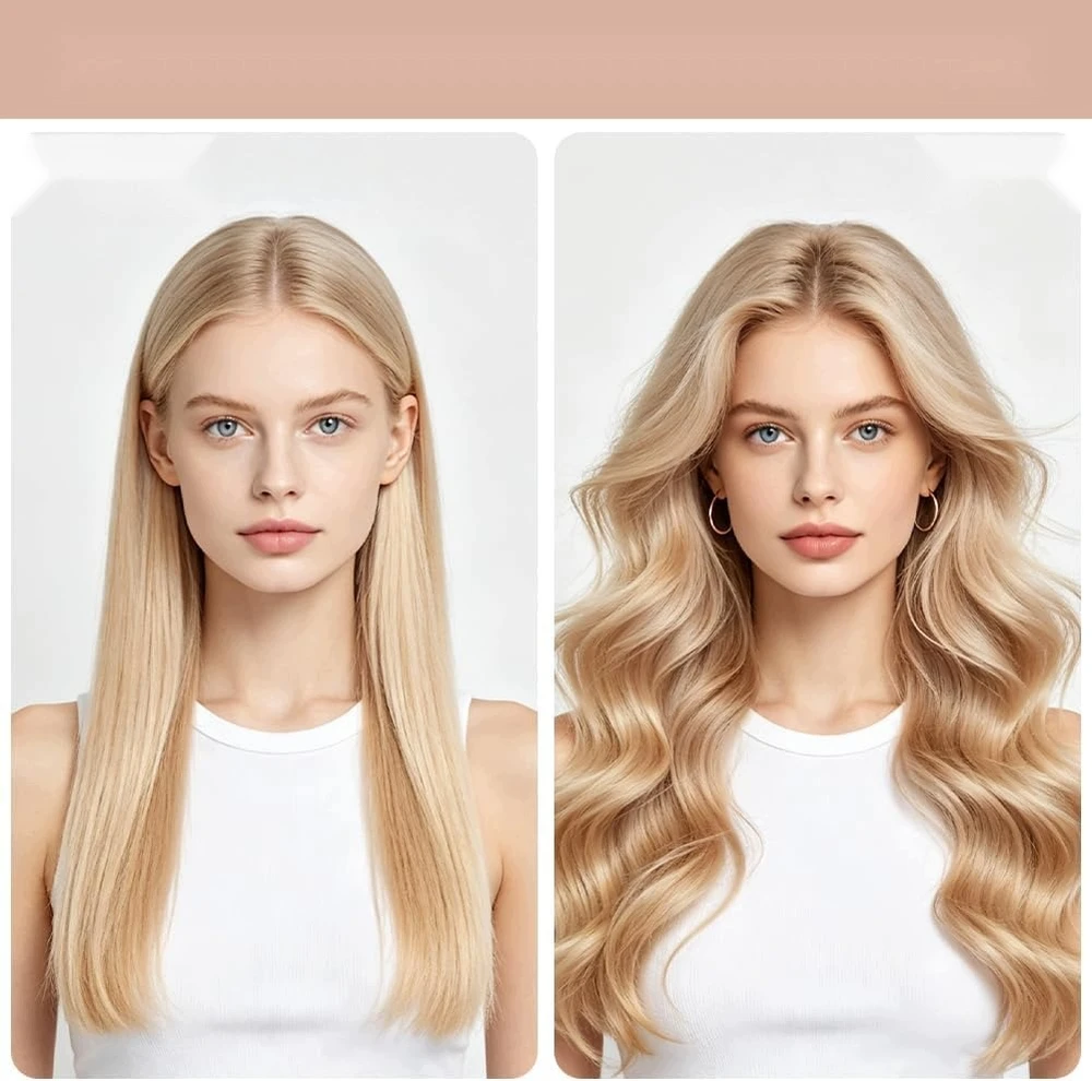 CURLS 7 VNT NEŠILDANTIS RINKINYS VELVET ROLLERS ROŽINIS SOFT STYLING