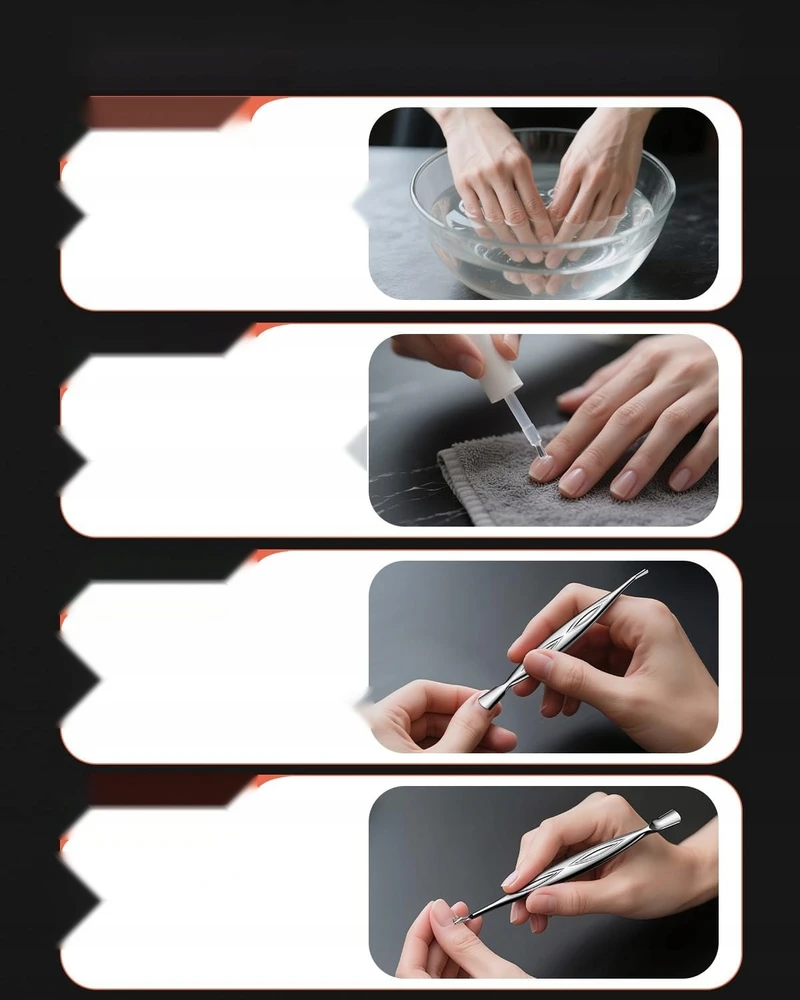 CUTICLE PUSHER TRIMER FORK 2IN1 NERŪDijančiojo plieno TIKSLIUS MANIKIūras
