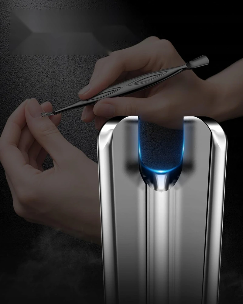 CUTICLE PUSHER TRIMER FORK 2IN1 NERŪDijančiojo plieno TIKSLIUS MANIKIūras