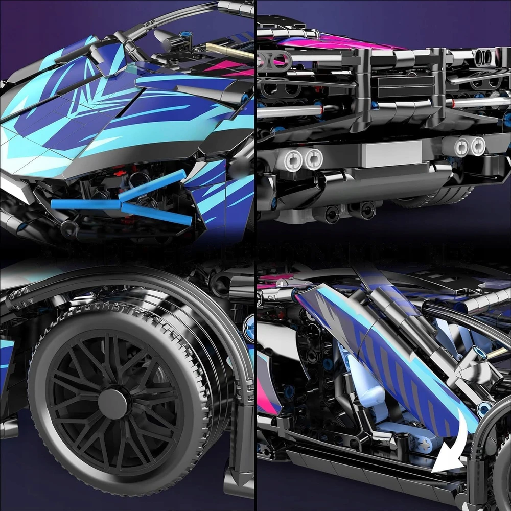 CYBERPUNK KONSTRUKCIJOS BLAKAI SUPER LENKTYNINĖMS AUTOMOBILIUI PASTATYTI