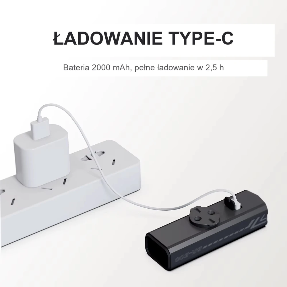 CYCLAMI BR500 500LM USB priekinis dviračio žibintas
