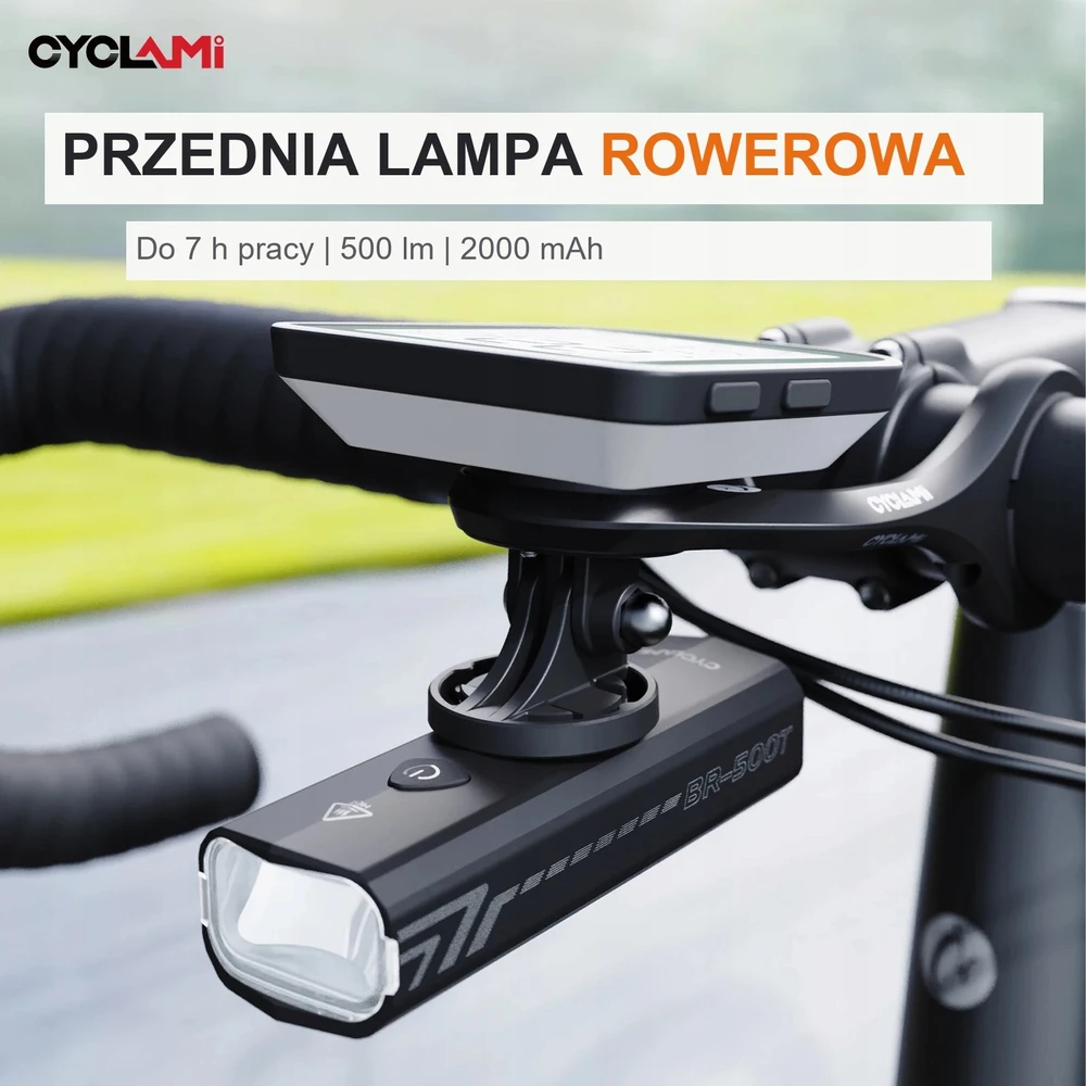 CYCLAMI BR500 500LM USB priekinis dviračio žibintas