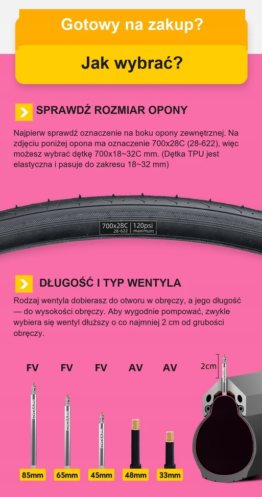Cyclami TPU dviračio kamera 700c (18/32-622) Presta 45mm 30g