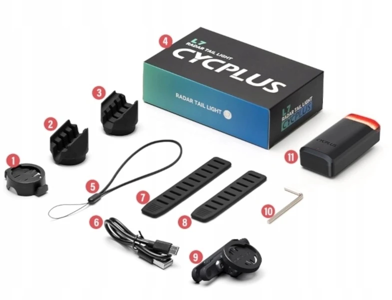 Cycplus L7 Tylna lampka rowerowa su radarem