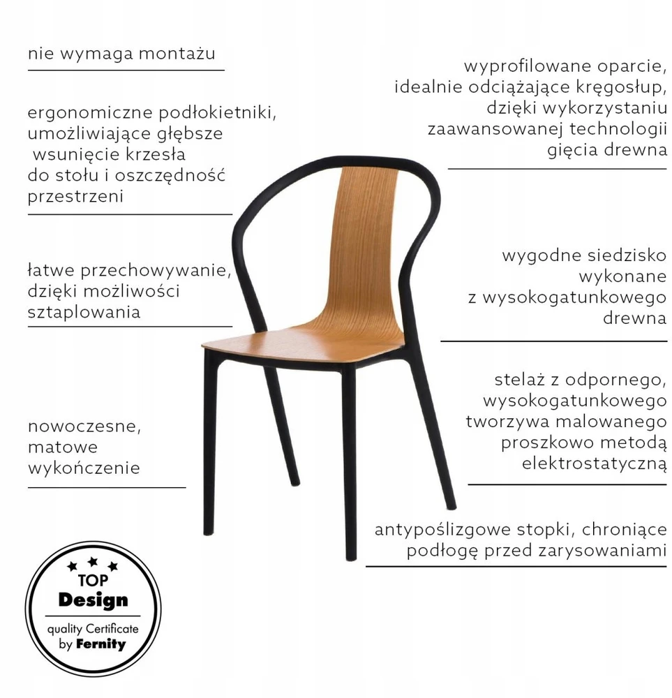 D2.Design Bella kėdė juoda/natūrali (dydis: universalus)