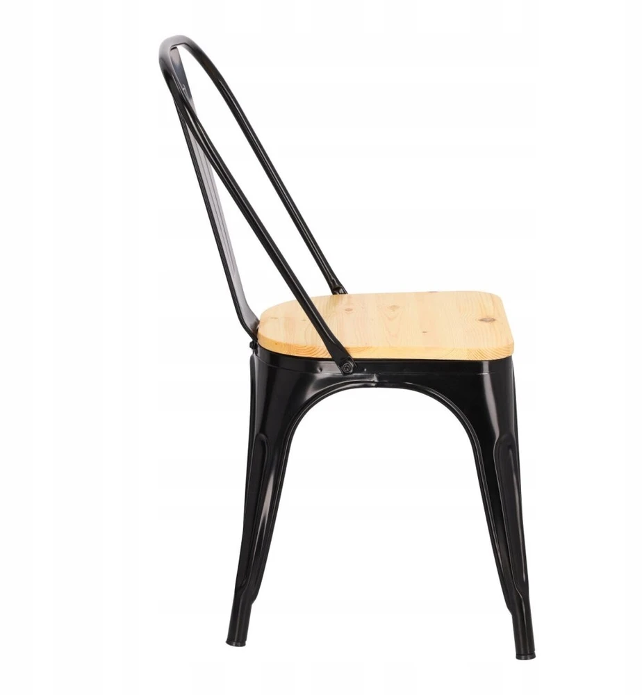 D2.Design Paris Wood kėdė, juoda, natūrali pušis (Dydis: universalus)