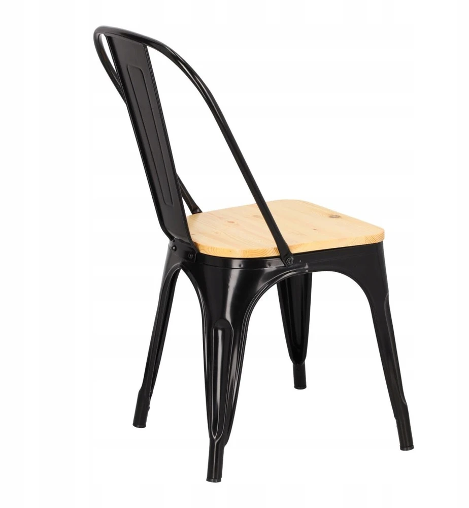 D2.Design Paris Wood kėdė, juoda, natūrali pušis (Dydis: universalus)