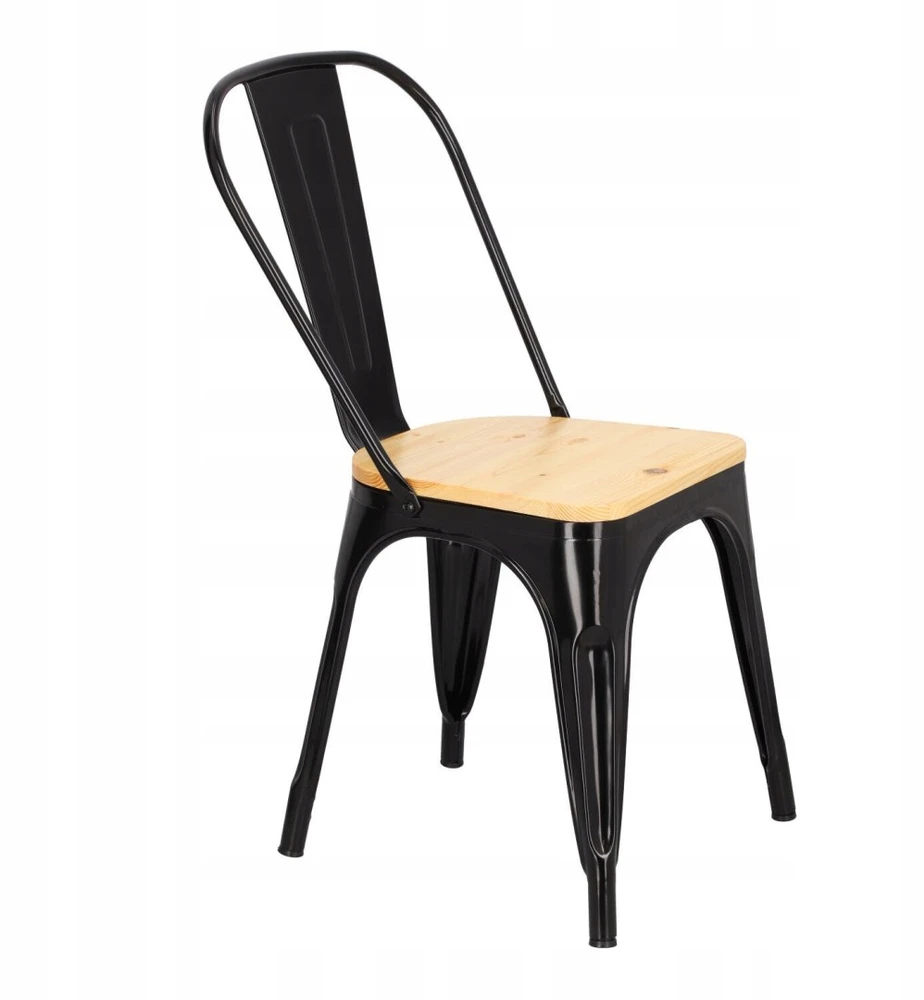 D2.Design Paris Wood kėdė, juoda, natūrali pušis (Dydis: universalus)