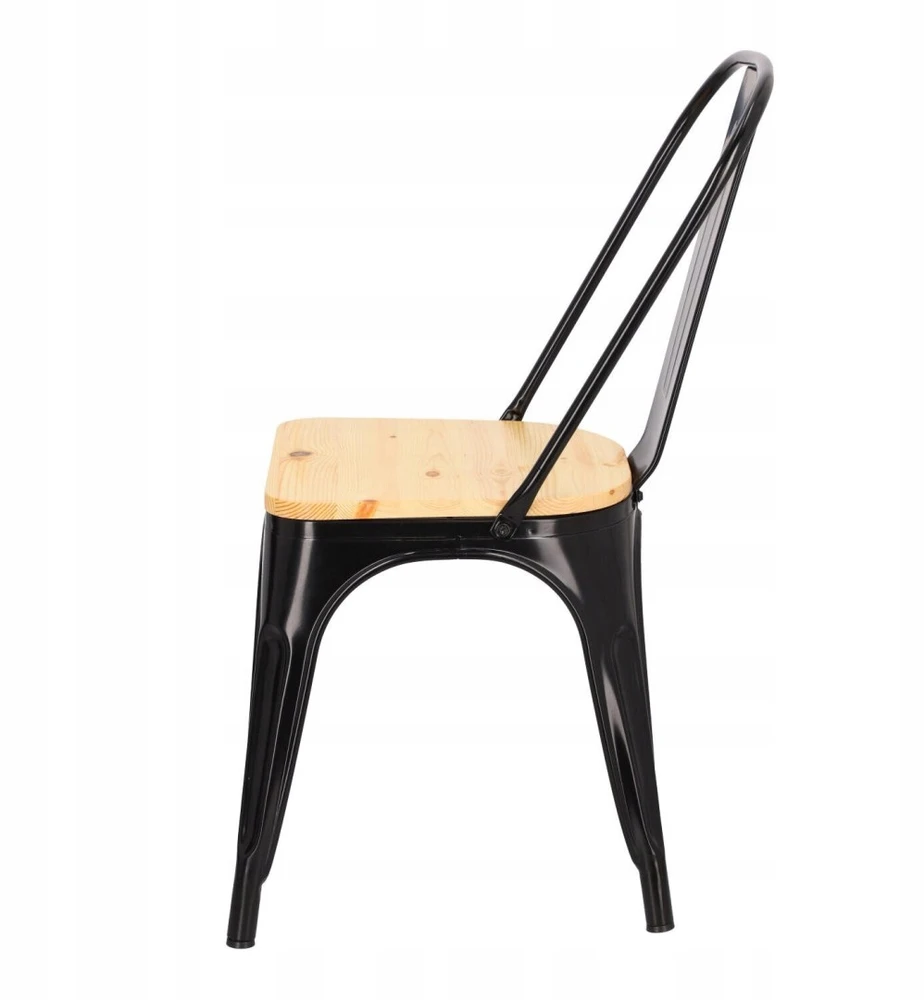 D2.Design Paris Wood kėdė, juoda, natūrali pušis (Dydis: universalus)