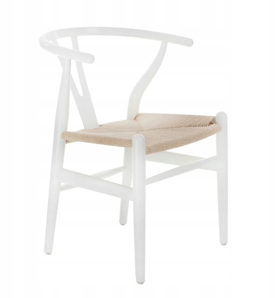 D2.Design Pinti kėdė Natūrali balta, įkvėpta Wishbone (Dydis: universalus