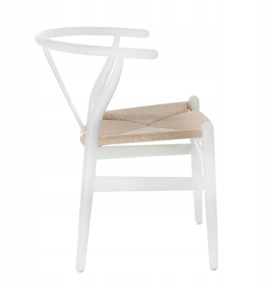 D2.Design Pinti kėdė Natūrali balta, įkvėpta Wishbone (Dydis: universalus