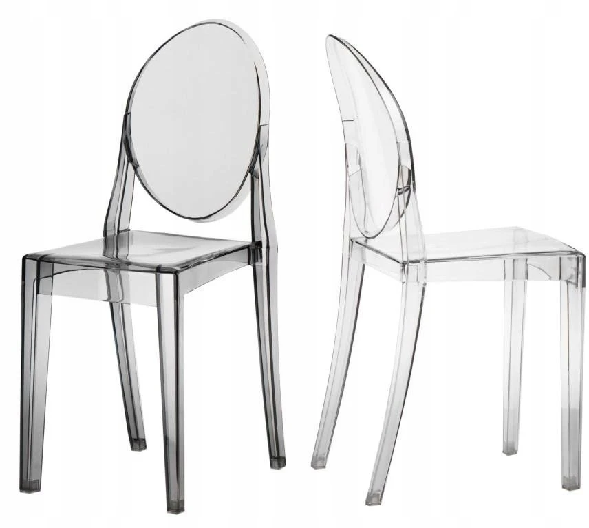 D2.DESIGN Kėdė Viki pilka permatoma