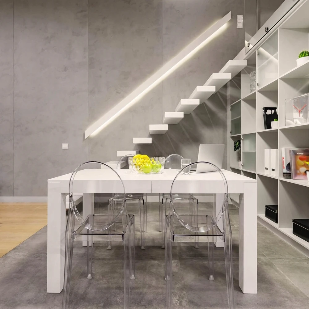 D2.DESIGN Kėdė Viki pilka permatoma