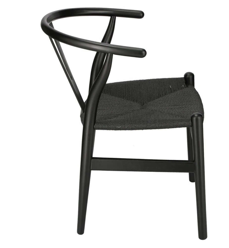 D2.DESIGN Kėdė Wicker Juoda, juoda, įkvėpta Wishbone