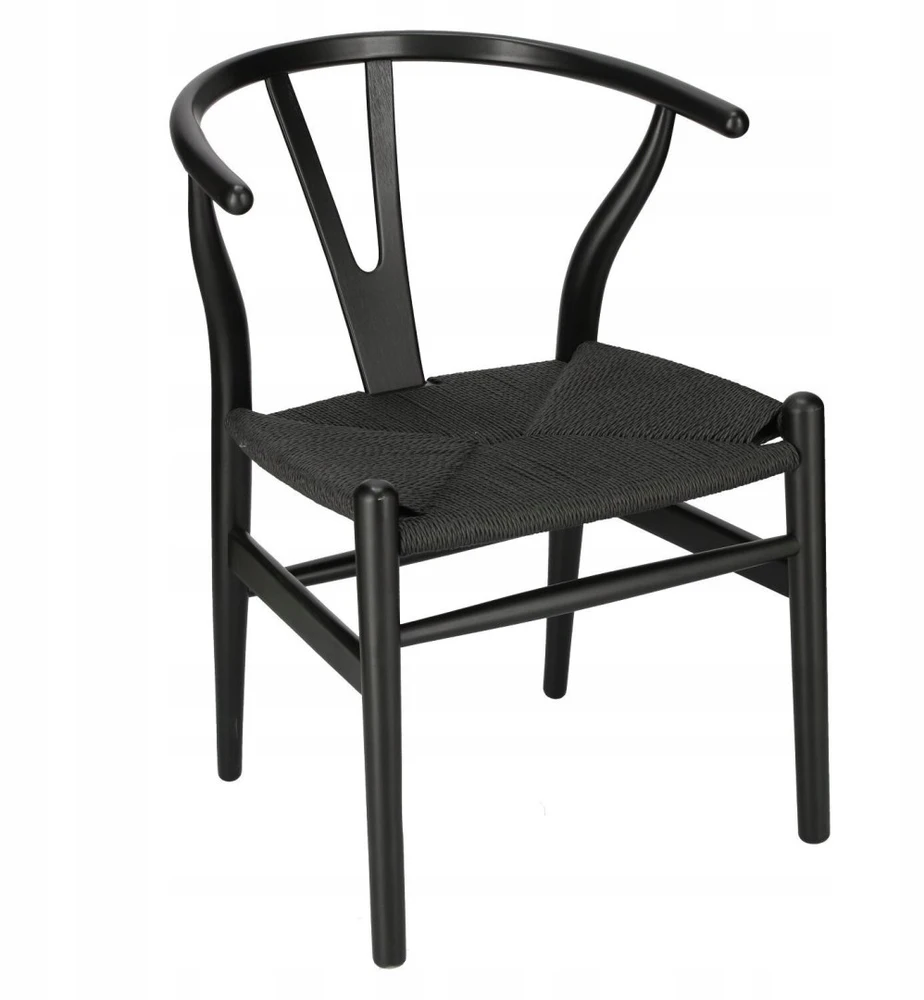 D2.DESIGN Kėdė Wicker Juoda, juoda, įkvėpta Wishbone