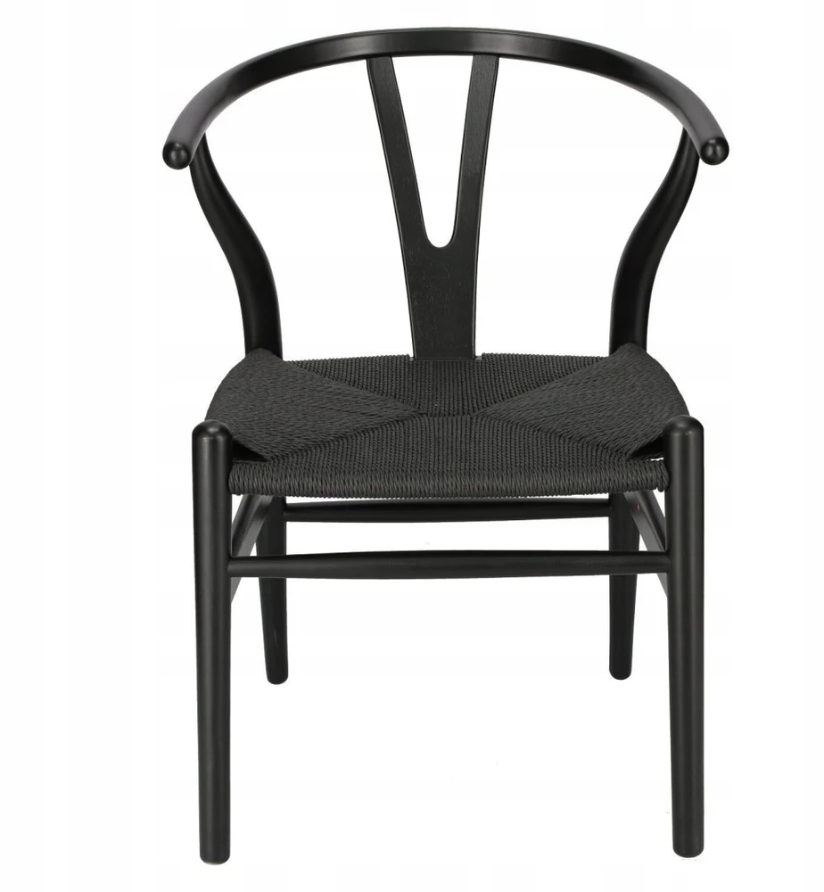 D2.DESIGN Kėdė Wicker Juoda, juoda, įkvėpta Wishbone