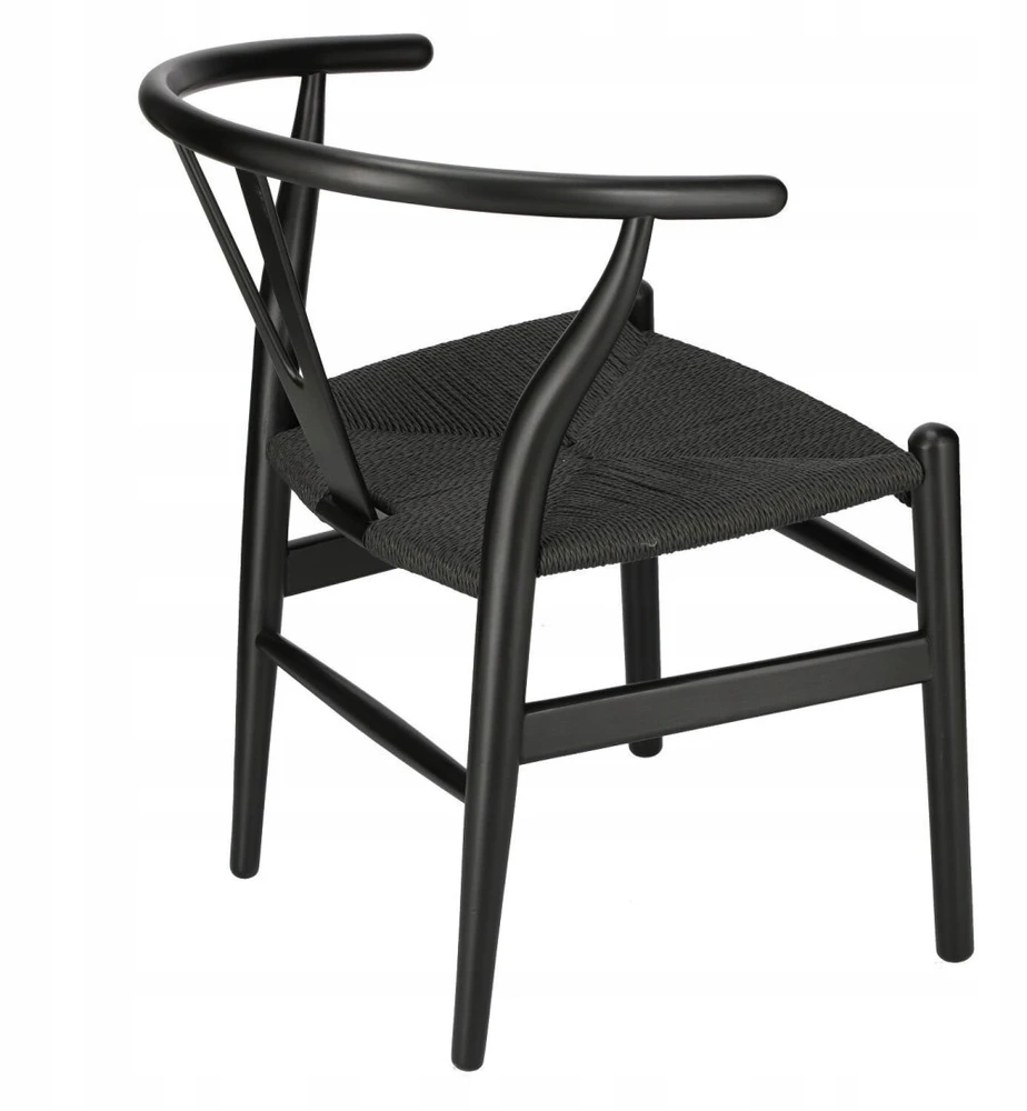 D2.DESIGN Kėdė Wicker Juoda, juoda, įkvėpta Wishbone