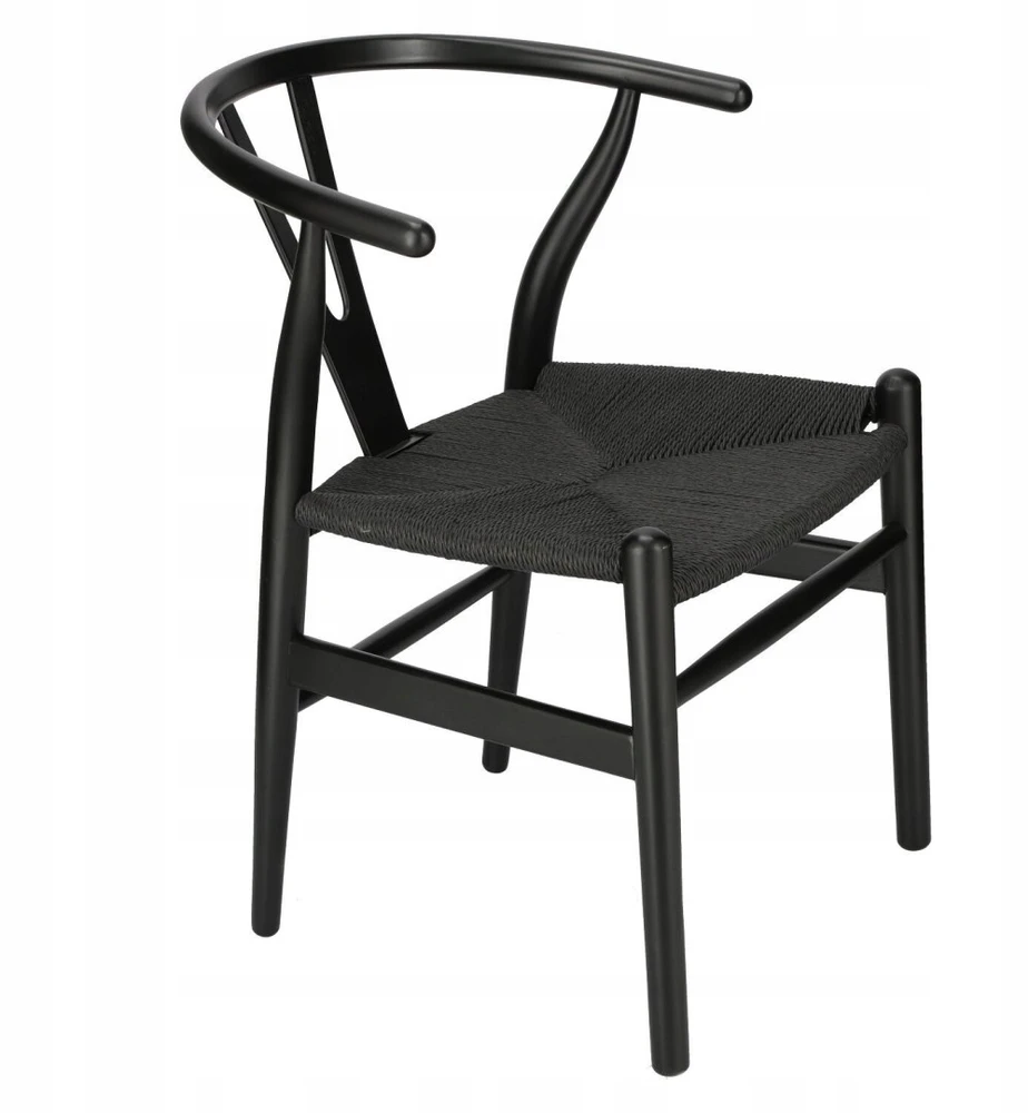 D2.DESIGN Kėdė Wicker Juoda, juoda, įkvėpta Wishbone