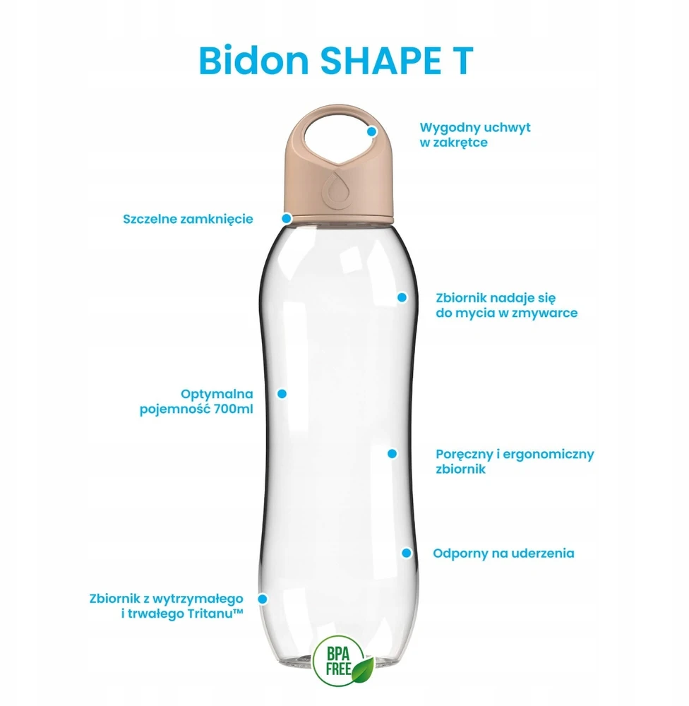 Dafi Shape 0,7l bidonas vandeniui (kavos spalva)