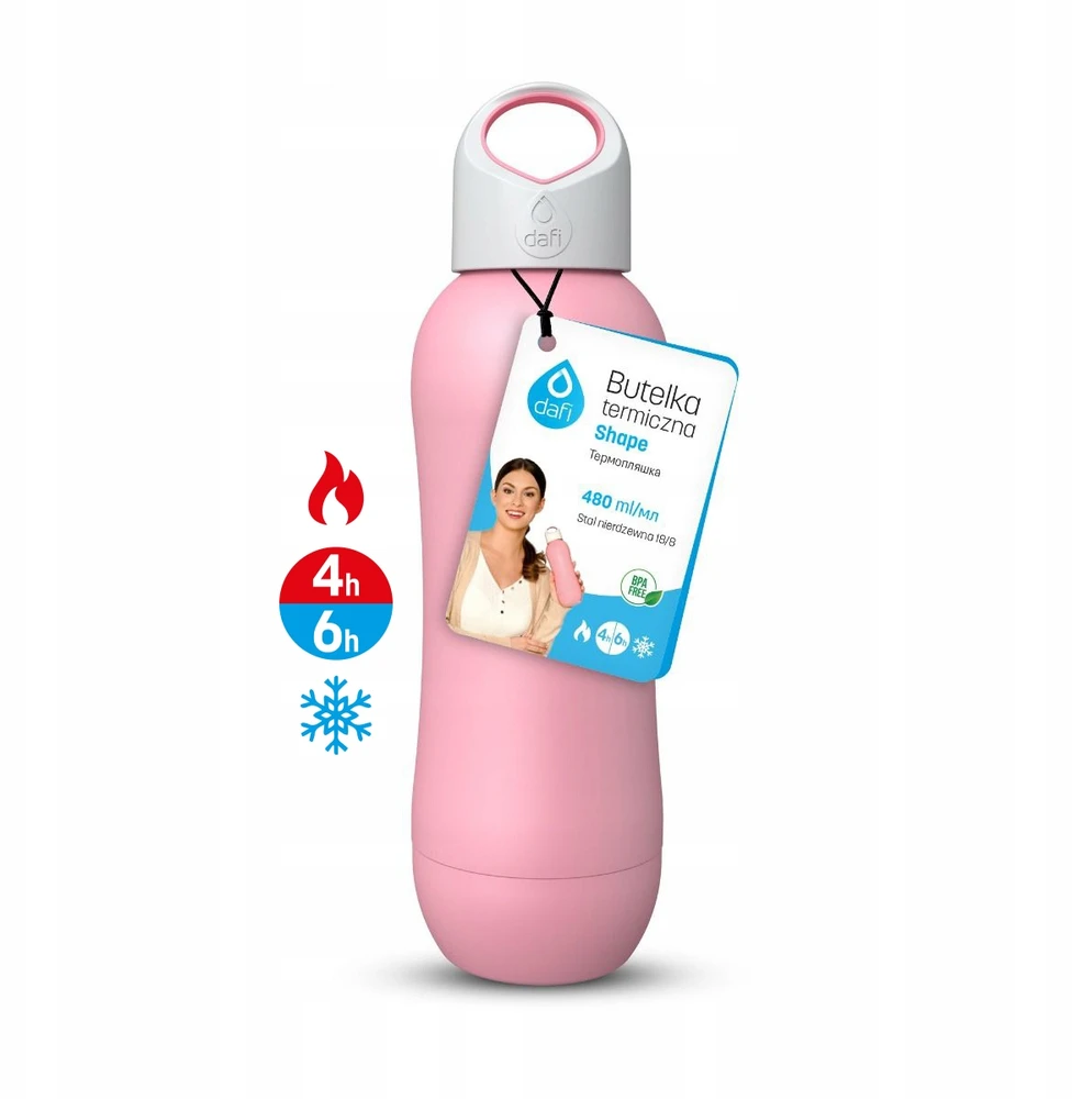 Dafi Shape termo buteliukas 480ml (rožinis)
