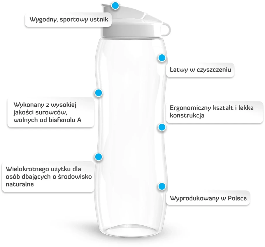 "Dafi" vandens butelis baltas 0,6 l
